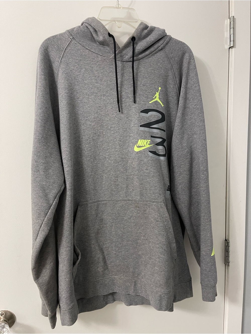 Nike Jordon Grey Pullover Hoodie with Neon Accents